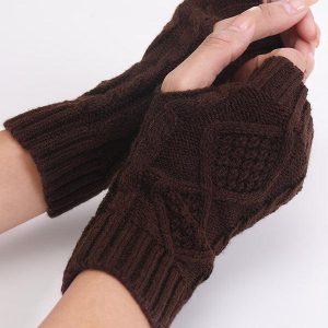 Cozy 9-Color Jacquard Knitting Gloves for Y2K Fashion and Aesthetic Outfits