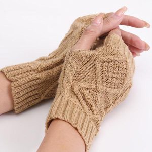 Cozy 9-Color Jacquard Knitting Gloves for Y2K Fashion and Aesthetic Outfits