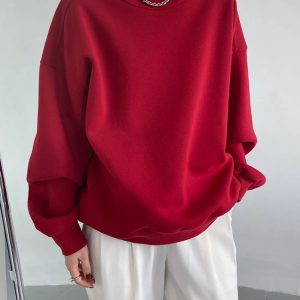 Cozy Alcinia Loose Thick Sweater for Y2K Aesthetic and Grunge Style Outfits