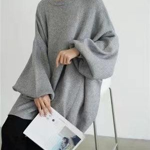 Cozy Batwing Sleeve Solid Color Sweater Top for Y2K and Grunge Aesthetic Lovers