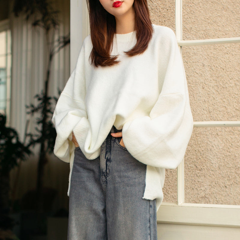 Cozy Big Silhouette Loose Sweater for Y2K Aesthetic and Grunge Style Outfits