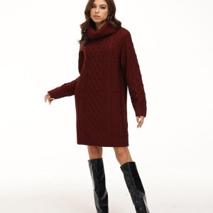 Cozy Cable Knit Dress for Y2K Fashion Lovers - Perfect for Aesthetic Outfits and Fall Style