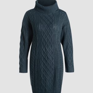 Cozy Cable Knit Dress for Y2K Fashion Lovers - Perfect for Aesthetic Outfits and Fall Style