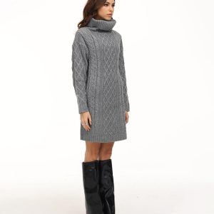 Cozy Cable Knit Dress for Y2K Fashion Lovers - Perfect for Aesthetic Outfits and Fall Style