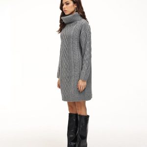 Cozy Cable Knit Dress for Y2K Fashion Lovers - Perfect for Aesthetic Outfits and Fall Style