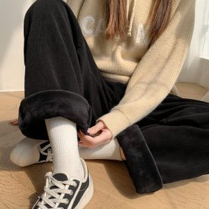 Cozy Jailey Fleece Pants for Y2K Aesthetic and Comfy Casual Outfits