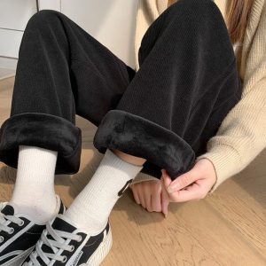 Cozy Jailey Fleece Pants for Y2K Aesthetic and Comfy Casual Outfits