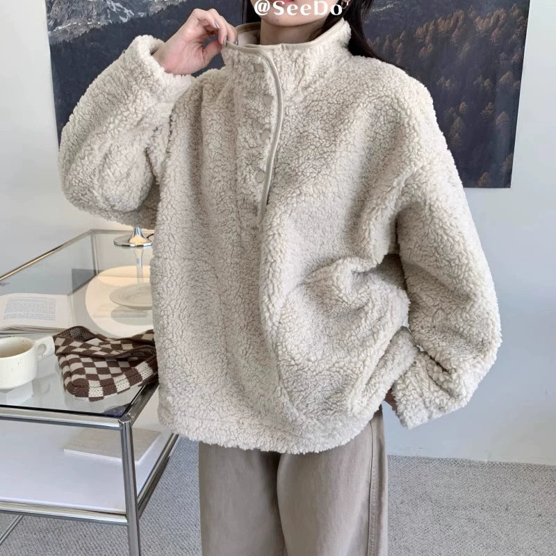 Cozy Jessica Oversized Y2K Fur Sweatshirt for Comfy Grunge Aesthetic Outfits