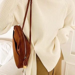 Cozy Loose Buttoned Turtleneck Sweater for Y2K Aesthetic and Grunge Style Outfits