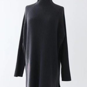 Cozy Loose Knitted Dress for Y2K Fashion Lovers - Perfect for Aesthetic Outfits