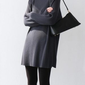 Cozy Loose Knitted Dress for Y2K Fashion Lovers - Perfect for Aesthetic Outfits