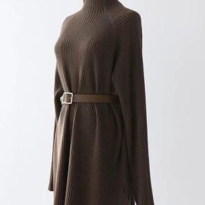 Cozy Loose Knitted Dress for Y2K Fashion Lovers - Perfect for Aesthetic Outfits