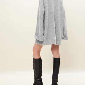 Cozy Oversized Wool Blend Sweater Dress for Y2K Aesthetic and Grunge Style