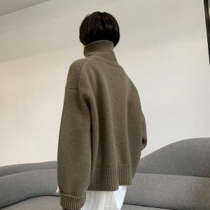 Cozy Paride Cashmere Turtleneck Sweater for Y2K Fashion and Aesthetic Outfits