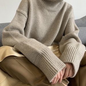 Cozy Paride Cashmere Turtleneck Sweater for Y2K Fashion and Aesthetic Outfits