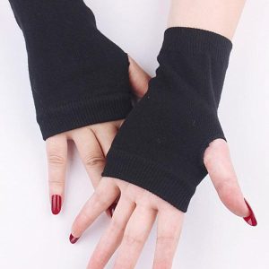 Cozy Solid Color Knitting Gloves for Y2K Aesthetic and Grunge Style Outfits