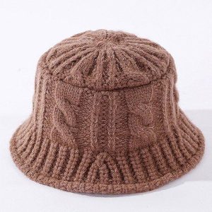 Cozy Solid Knitting Bucket Hat for Y2K Aesthetic and Grunge Style Outfits