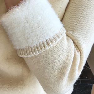 Cozy Thickened Slim Knit Sweater for Women - Autumn Winter Half High Collar Pullover