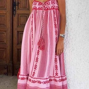 Crochet Patchwork Tassel Cami Dress - Y2K Aesthetic Boho Style for Trendy Outfits