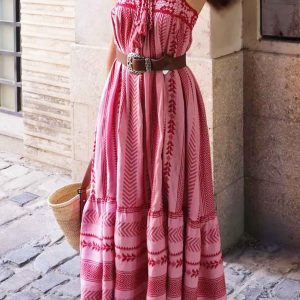 Crochet Patchwork Tassel Cami Dress - Y2K Aesthetic Boho Style for Trendy Outfits