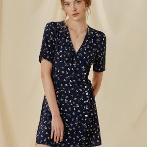 Daisy Promises Y2K Floral Wrap Dress - Cute Coquette Aesthetic for Effortless Style