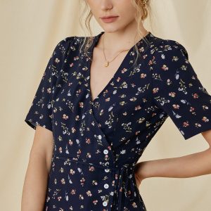 Daisy Promises Y2K Floral Wrap Dress - Cute Coquette Aesthetic for Effortless Style