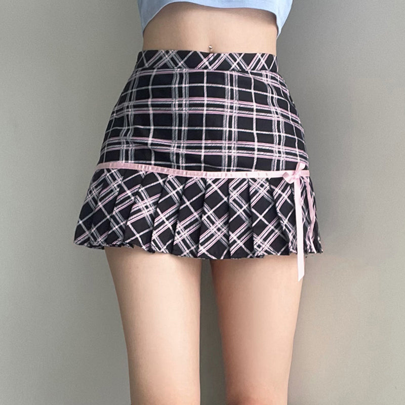 Deliah Y2K Pleated Mini Skirt - Trendy Grunge Aesthetic for Stylish Outfits