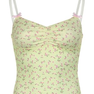 Dena Y2K Floral Print Tank Top - Cute Coquette Aesthetic for Effortless Style