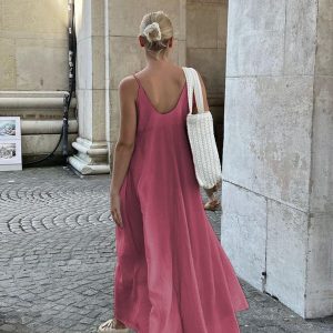 Double Layered V-Neck Maxi Dress - Y2K Aesthetic Fashion for Effortless Style