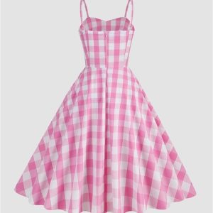 Dreamland Picnic Gingham Flare Dress - Y2K Aesthetic Cute Summer Outfit