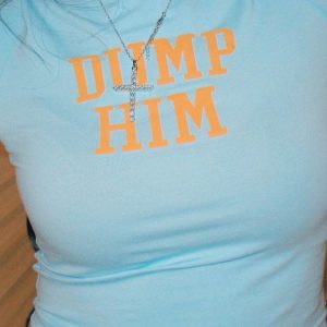 DUMP HIM Crop Top - Y2K Fashion Statement for Summer Outfits & Grunge Aesthetic