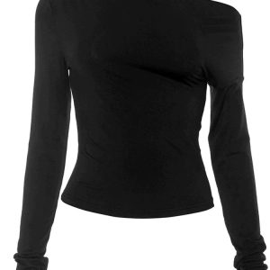 Edna Long Sleeve Top - Y2K Aesthetic Cute Top for Coquette and Grunge Styles