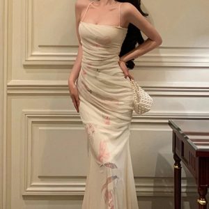 Elegant Backless Bodycon Mesh Dress for Women - Y2K Inspired Summer Party Fashion 2024