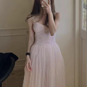 Elegant Graceful Ballet Lace Strap Dress - Y2K Aesthetic Inspired Fashion Piece