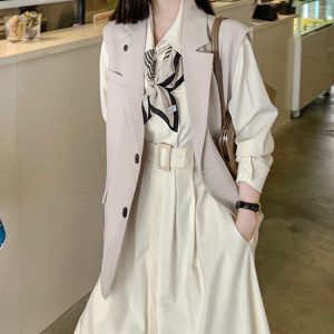 Elegant Long Sleeve Midi Shirt Dress - Casual Y2K Fashion for Effortless Spring Style