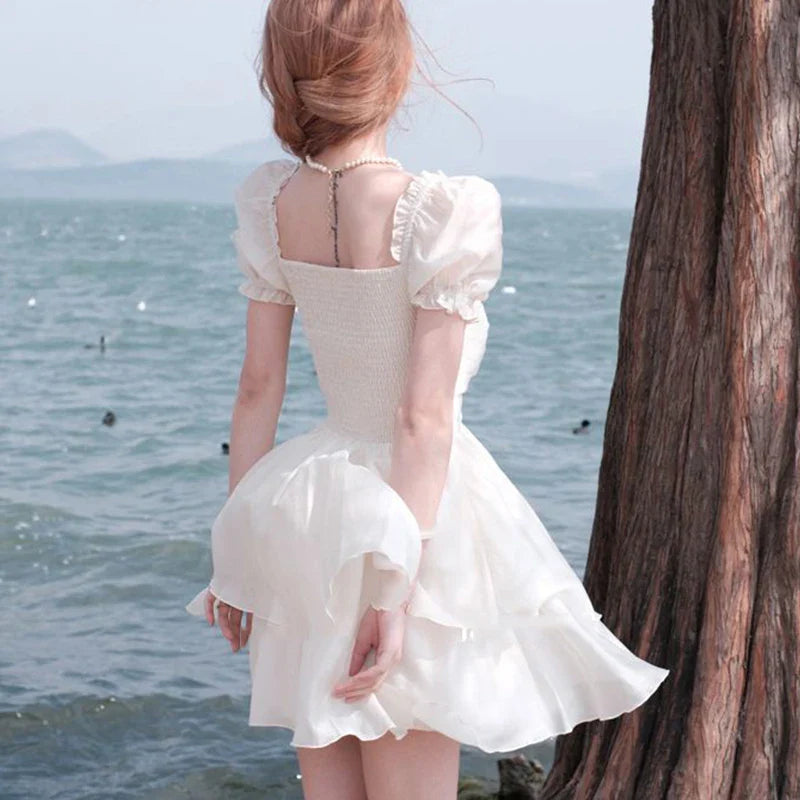 Elegant Vintage Butterfly Fairy Dress - Y2K Aesthetic Spring/Summer 2024 with Waist Detail