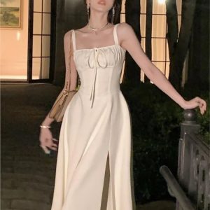 Elegant Vintage Midi Bandage Dress for Women 2024 - Sleeveless Party One Piece Robe Outfit