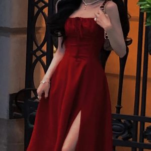 Elegant Vintage Midi Bandage Dress for Women 2024 - Sleeveless Party One Piece Robe Outfit