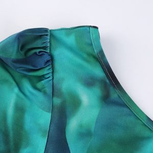 Emerald City Slice Dress - Y2K Aesthetic Midi Dress with Coquette Style and Cute Details