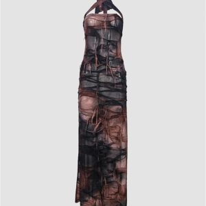 Enchanting Koia Slit Maxi Dress - Y2K Aesthetic with Coquette Style and Elegant Vibes