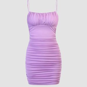 Enchantress Ruched Dress - Y2K Aesthetic Bodycon Dress for Coquette Style and Grunge Vibes