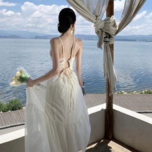 Fairy Butterfly Seaside Vacation Dress in Y2K Aesthetic with Heavy Industry Vibes