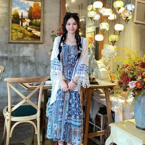 Fairy Retro Y2K Chiffon Dress for Travel & Vacation - Cute Sling Style Outfit