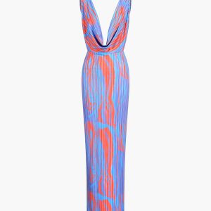 Flaming Passions Cowl Neck Maxi Dress - Y2K Aesthetic Fashion for Effortless Elegance