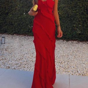 Flaming Y2K Maxi Dress - Bold Aesthetic Fashion for Statement Looks and Summer Vibes