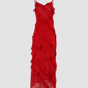 Flaming Y2K Maxi Dress - Bold Aesthetic Fashion for Statement Looks and Summer Vibes