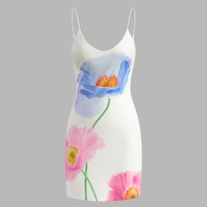 Floral Backless Dress - Y2K Aesthetic Cute Summer Outfit for Coquette Style