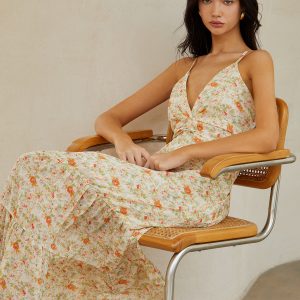 Floral Backless Knotted Crisscross Cami Dress - Y2K Aesthetic Summer Vibes