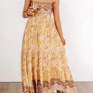 Floral Backless Sling Dress - Y2K Aesthetic Street Style for Trendy Outfits