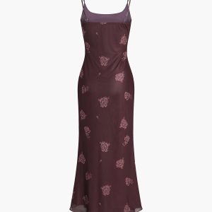 Floral Pattern Y2K Cami Midi Dress - Cute Aesthetic Dress for Effortless Style